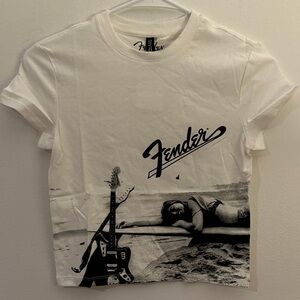 Fender White and Black Graphic Tee